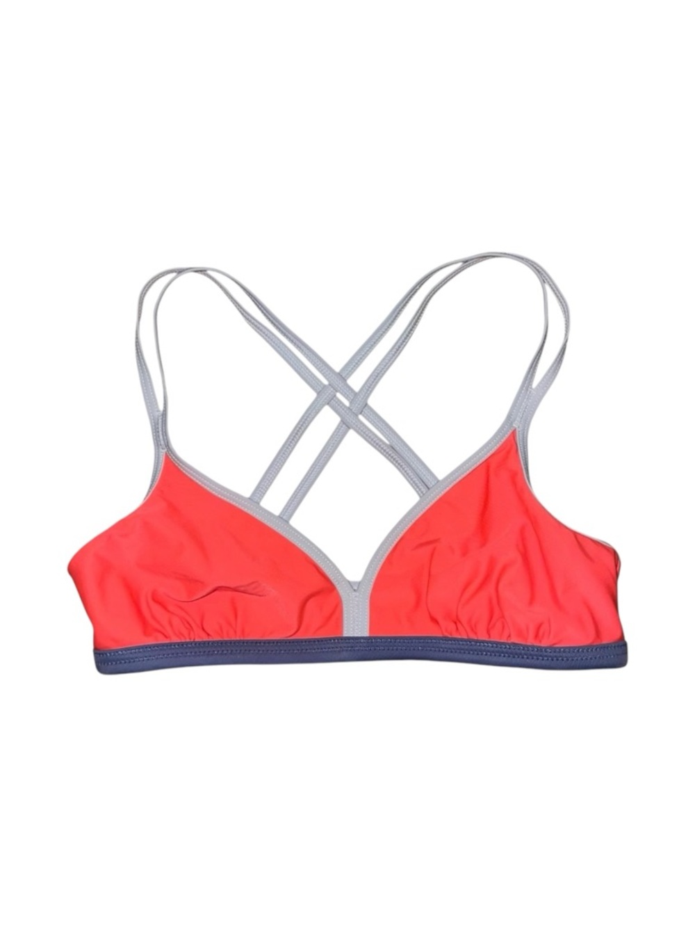 Speedo Strappy Cross Back Swim Top Small Coral Navy Light‎ Grey Bikini
